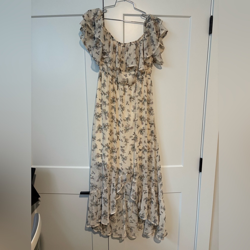 PinkBlush Cream Floral Maternity Maxi Dress